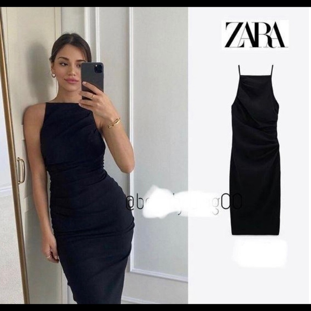 Zara black dress small . I have it cut so it is shorter
